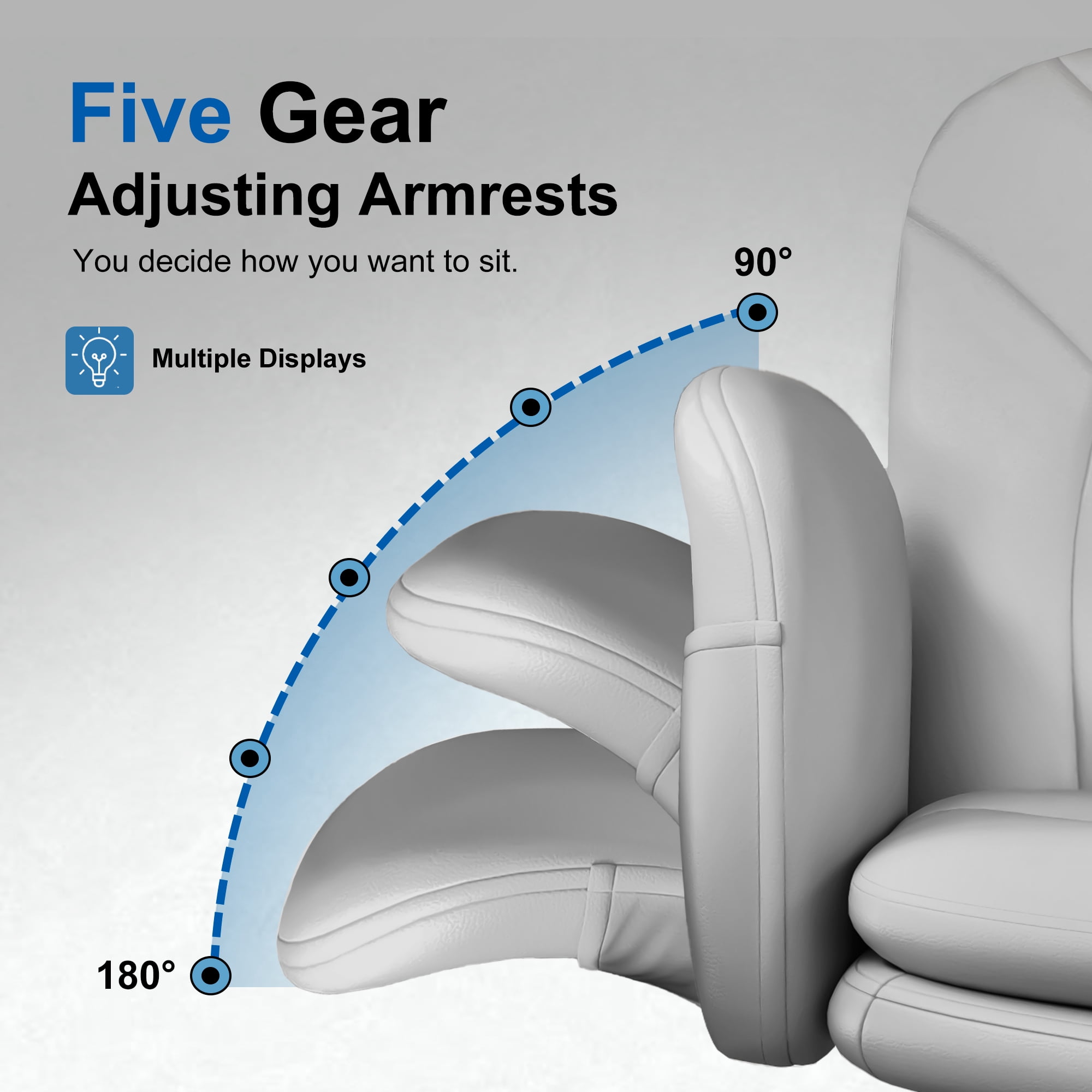 Misolant Big and Tall Office Chair, Computer Chair with Soft Adjustable Armrests, Ergonomic Gaming Chair with Breathable Linen Design, Executive Chairs with Footrest