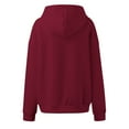 thumbnail image 7 of Kaprioy Womens Hoodies Casual Long Sleeve Drawstring Waffle Pullover Tops Loose Hooded Sweatshirt with Pocket Red, M, 7 of 7