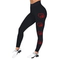 thumbnail image 1 of Leggings de yoga informales para mujer, pantalones de entrenamiento deportivo atlético, mallas de cintura alta, estampado de béisbol, para entrenamiento, correr, gimnasio, elásticos y cómodos, 1 of 3