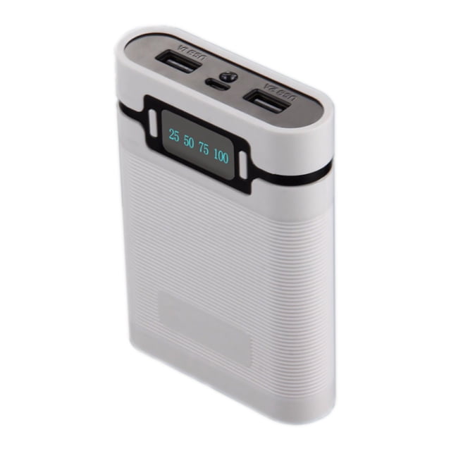 2-Port USB Power Bank Case Solderless Mobile Power Supply Case for 4*18650 Battery