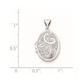 thumbnail image 4 of Auriga 925 Sterling Silver Rhodium-plated Scroll Design Oval Locket for Women (L-24mm, W-14.15mm), 4 of 7