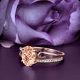 thumbnail image 2 of Gorgeous Art nouvea 1.50 Carat Oval Cut Morganite And Diamond Moissanite Twirled Style Engagement Ring, Wedding Ring in 10k Solid Rose Gold, Gift For Her Promise Ring, Silver, Rose Gold, 2 of 3