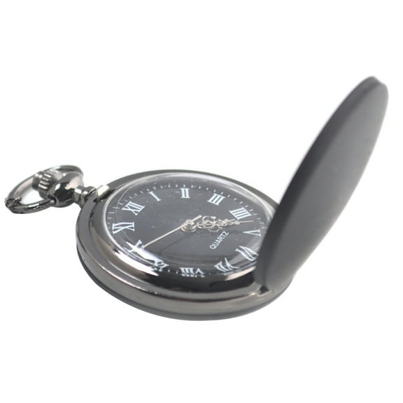 COSMOBETTY Retro Pocket Watch Classic Round Plastic Portable for Men Women present Giving 1Set