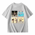 thumbnail image 4 of MAIHAN Girls T Shirts Short Sleeve Chinese Character Print T Shirts Kids Summer Oversized Tops Casual Crewneck Basic Tees(#F06Grey,3-4 Years), 4 of 4