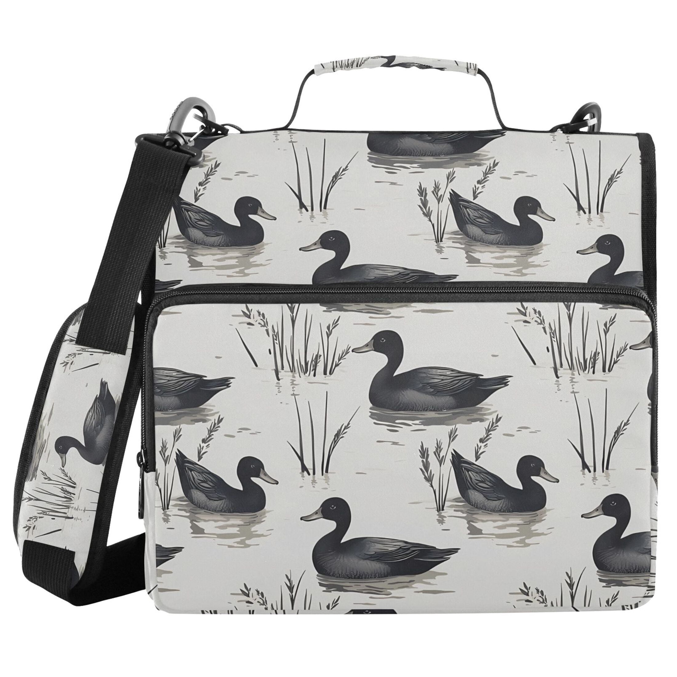 ALAZA Zipper Binder Retro Ducks Swim 3 Ring Trapper Keeper File Folder Organizer Bag