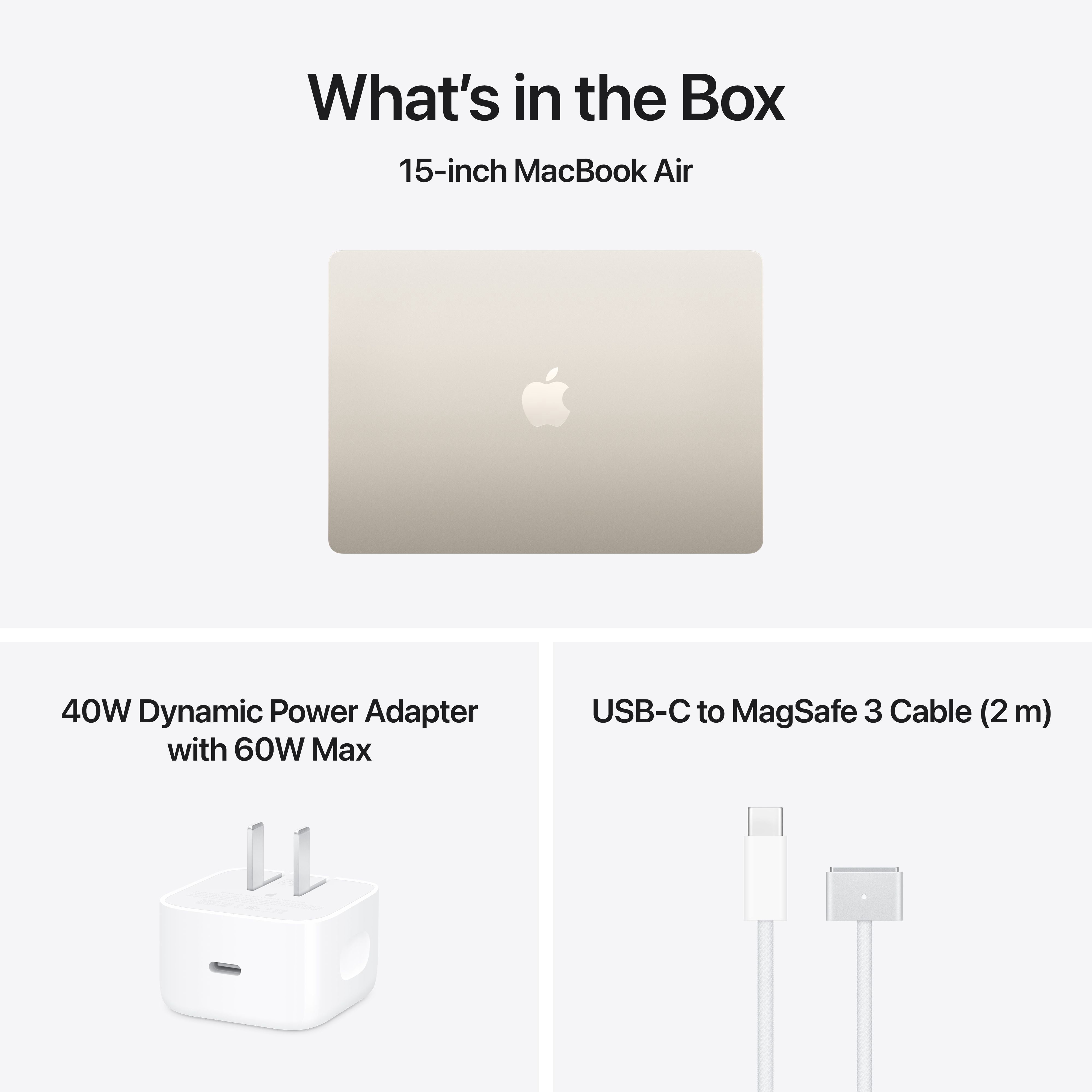 Apple 15" MacBook Air with M5 chip, 10 core CPU / 10 core GPU, 16GB Memory, 512GB SSD - Starlight