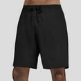 thumbnail image 4 of MIXUE Mens Shorts Summer Solid Color Elastic Waist Drawstring Casual Athletic Running Gym Loose Fit Beach Holiday Wear,Black,M, 4 of 4