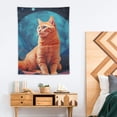 thumbnail image 2 of ONETECH  Cat Tapestry, Geometrc Digital Color Robot Cat with Technologic Patterns Little Retro Art, Wall Hanging for Bedroom Living Room Dorm Decor, Fuchsia Pink, 2 of 7