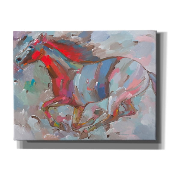 Epic Graffiti 'Fiery Runner' by Hooshang Khorasani, Canvas Wall Art, 34"x26"