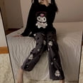 thumbnail image 3 of Pijamas de dos piezas de dibujos animados de Kawai Sanrio Kuromi, ropa de casa suave de Corea del Sur, regalo de Navidad para niñas salientes, Otoño, nuevo, 3 of 4