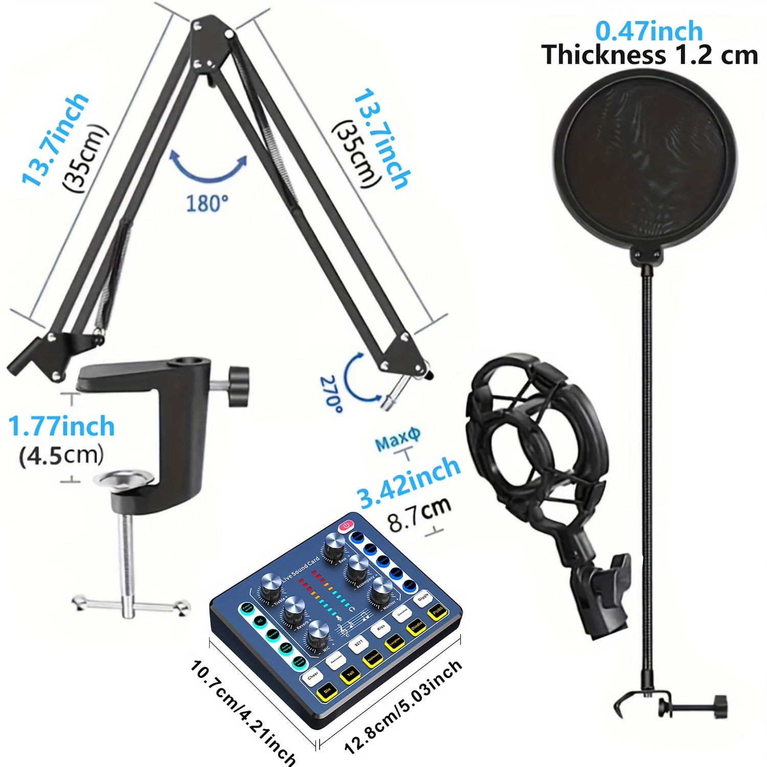 Home Recording Studio Recording Kit, Podcast Music Mixer Equipment, Condenser Microphone Set