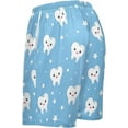 thumbnail image 4 of Tooth Pattern Cute Teeth Star On Blue Mens Pajama Pants Shorts Sleepwear Lounge Men's Pajama Bottoms Gift for Family, 4 of 7