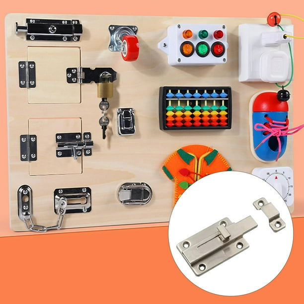 Tablero sensorial Montessori, juguete de Metal, rompecabezas multiusos, accesorios de bricolaje, ocupado Estilo A Yotijar Material de tablero ocupado