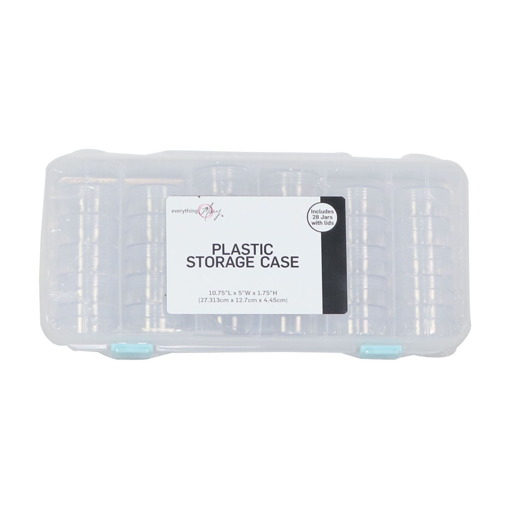 (3 pack) Everything Mary Clear Plastic Bead Storage Case with 28 Jars – Jewelry Making & Craft Organizer Box