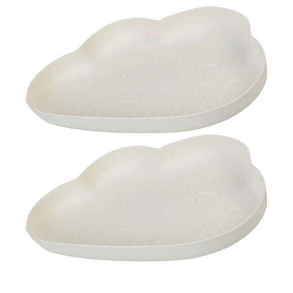 2PCS Nube Forma Snack Dish Candy Fruit Plate Dry Food Plate Bowl Plato de plástico para el hogar (Blanco)