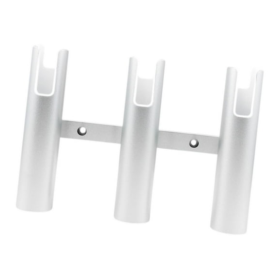koolsoo 3 Tubes Fishing Rod Holder Deck Mount Fishing Holder Lightweight Practical Hanger Organizer Space Saving Rod Holder argent