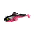 thumbnail image 2 of Bass Fishing Lure Soft Plastic Fishing Lures 0.46 Oz Weighted Pre Rigged Swimbaits for Bass Fishing Freshwater Fish Bait for Trout Walleye Pink Black 1 Pack, 2 of 6