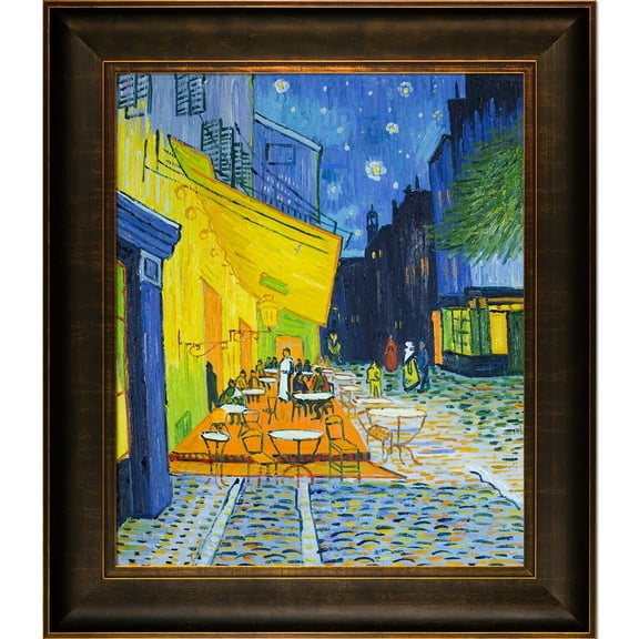 Tori Home Cafe Terrace at Night by Vincent Van Gogh Framed Painting Print