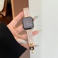 thumbnail image 2 of Band Compatible with Apple Watch Band 38mm 40mm 41mm, Jewelry Metal Strap with Bling Diamond Rhinestone Bracelet Wristband for iWatch Series 9 8 7 6 5 4 3 2 1 SE,Rosegold, 2 of 10