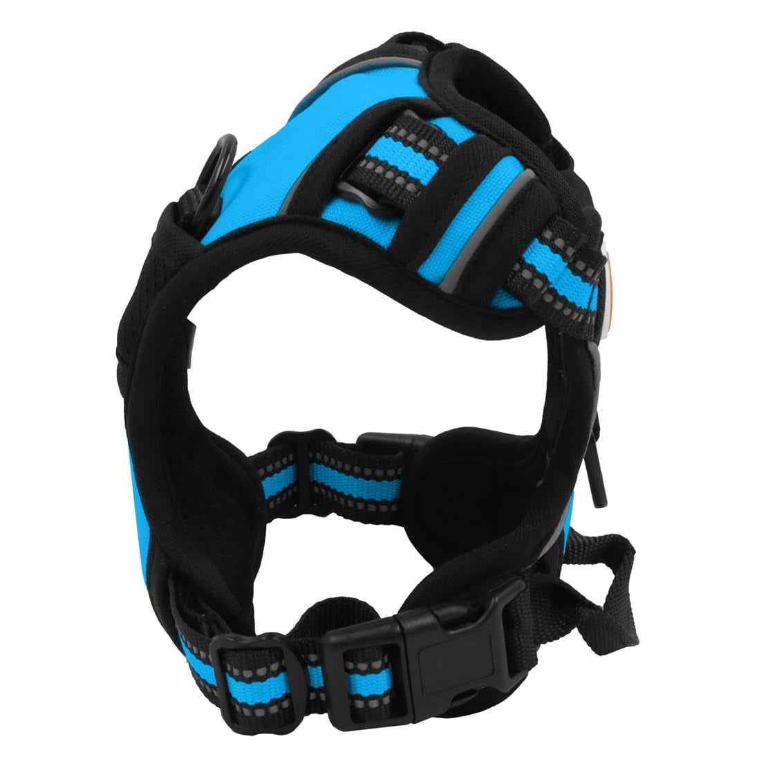 Buddy's Best Dog Harness, No-Pull Pet Harness with 2 Leash Clips, Adjustable Soft Padded Reflective Safety Pet Harness for No-Choke Pet Training (Blue, Medium)