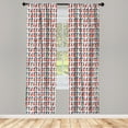 thumbnail image 4 of Ambesonne Abstract Window Curtains, Triangles and Lines, Each 28" W x 63" L, Dark Coral Dark Blue, 4 of 4