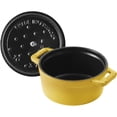 thumbnail image 5 of Staub Cast Iron Mini Round Cocotte, Dutch Oven, 0.25-quart, serves 1, Made in France, Citron, 5 of 7