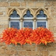 thumbnail image 4 of 4 Bundles Artifical Spring Flower Outdoor Fake Plant Decor UV Resistant Faux Plastic Plants Hanging Plante Halloween Flower for Home Garden Porch Thanksgiving Christmas Decorations, 4 of 5