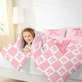 thumbnail image 4 of jejeloiu Pink Bows Queen Comforter Set,Letter K Monogrammed Bedding Comforter Set For Girls Kids Reversible 3pcs, 4 of 8