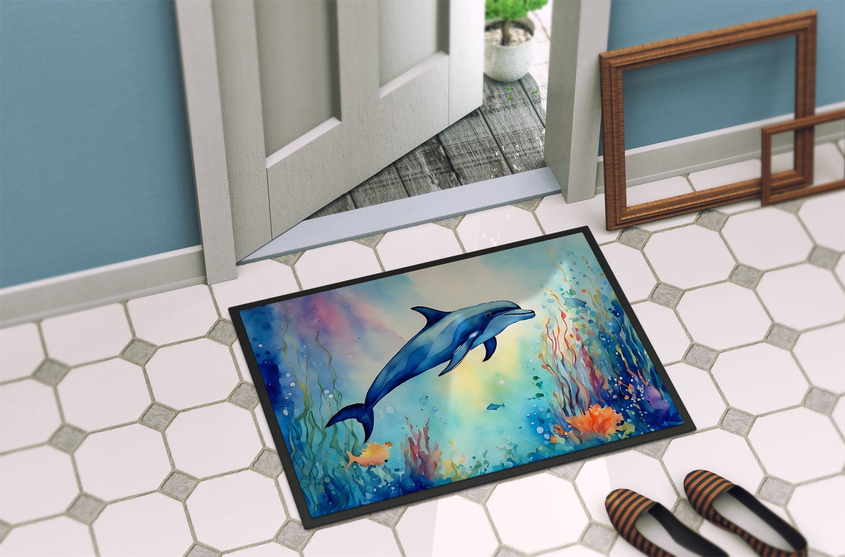 Carolines Treasures DAC2786MAT 0.15 x 18 x 27 in. Dolphin Doormat