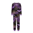 thumbnail image 5 of HTHLVMD Family Matching Sleep Set, Halloween Loungewear, Long Sleeve Home Pjs, Halloween Purple Gold Bat Spider Web Family Matching Pajamas Set, Long Sleeve Crew Neck 2pcs Holiday Loungewear, M, 5 of 6