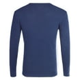 thumbnail image 3 of SERTG Men's V Neck Pullover Solid Color Thermal Knitted Sweater Long Sleeve Casual Warm Winter Tops Men's Sweaters Lightweight(Navy,2XL), 3 of 3
