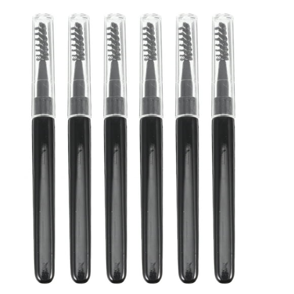 6 cepillos para pestañas con tapa, cepillo para cejas, aplicador de rímel, herramienta de maquillaje para pestañas.