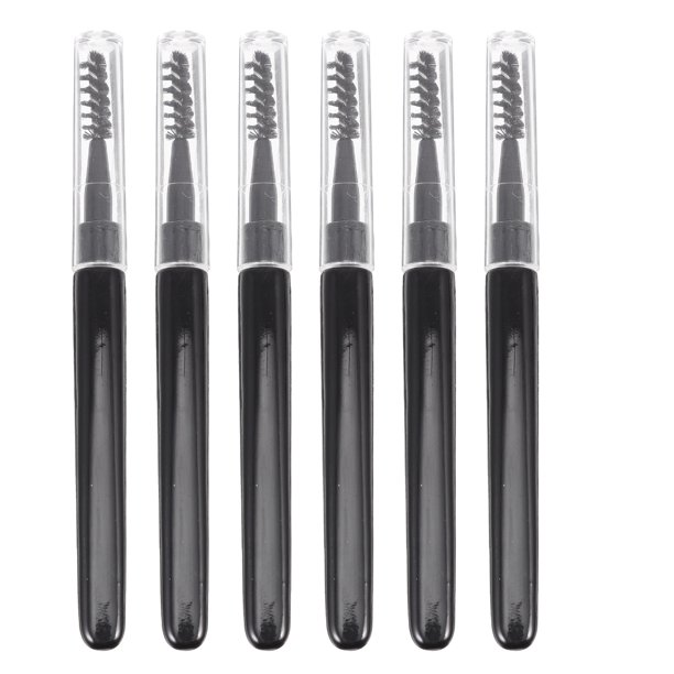 6 cepillos para pestañas con tapa, cepillo para cejas, aplicador de rímel, herramienta de maquillaje para pestañas.