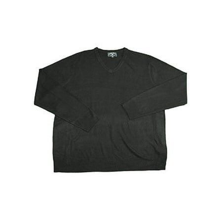 Harbor Island Mens Size Medium V-Neck/Long Sleeve Sweater, Black Solid