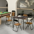 thumbnail image 4 of Homy Casa 34" Folding Card Table, Portable Wood Table Top for Party Picnics Games, Walnut, 4 of 8