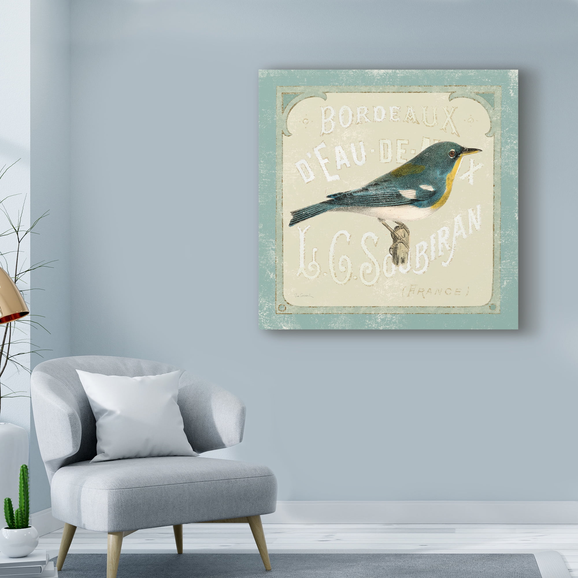 Trademark Fine Art 'Parisian Bird I' Canvas Art by Sue Schlabach