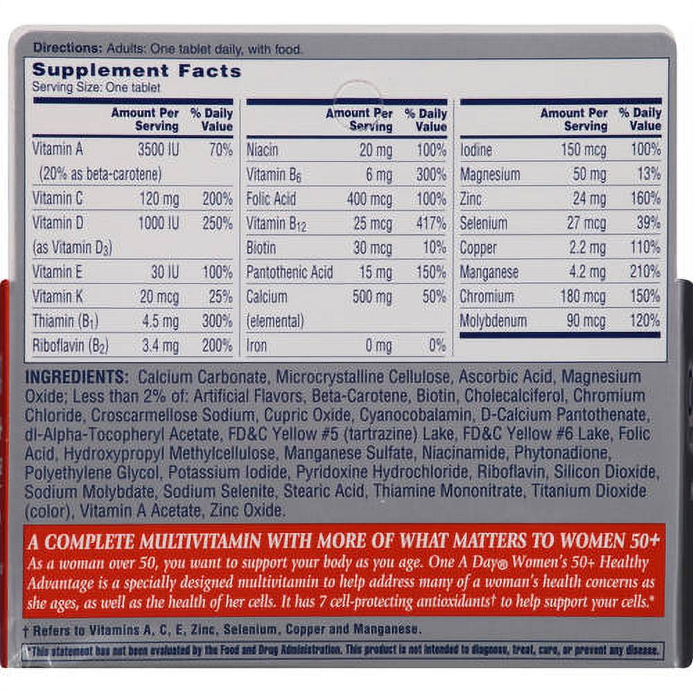 One A Day Women's 50+ Healthy Advantage (65 Count) Multivitamin Tablets