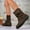#264-Brown, variant on Roncen Women's Fashion Casual Ankle Boots - Winter Comfortable Round Toe Side Zipper Flat Sole Solid Color Ankle Boots for Daily Wear