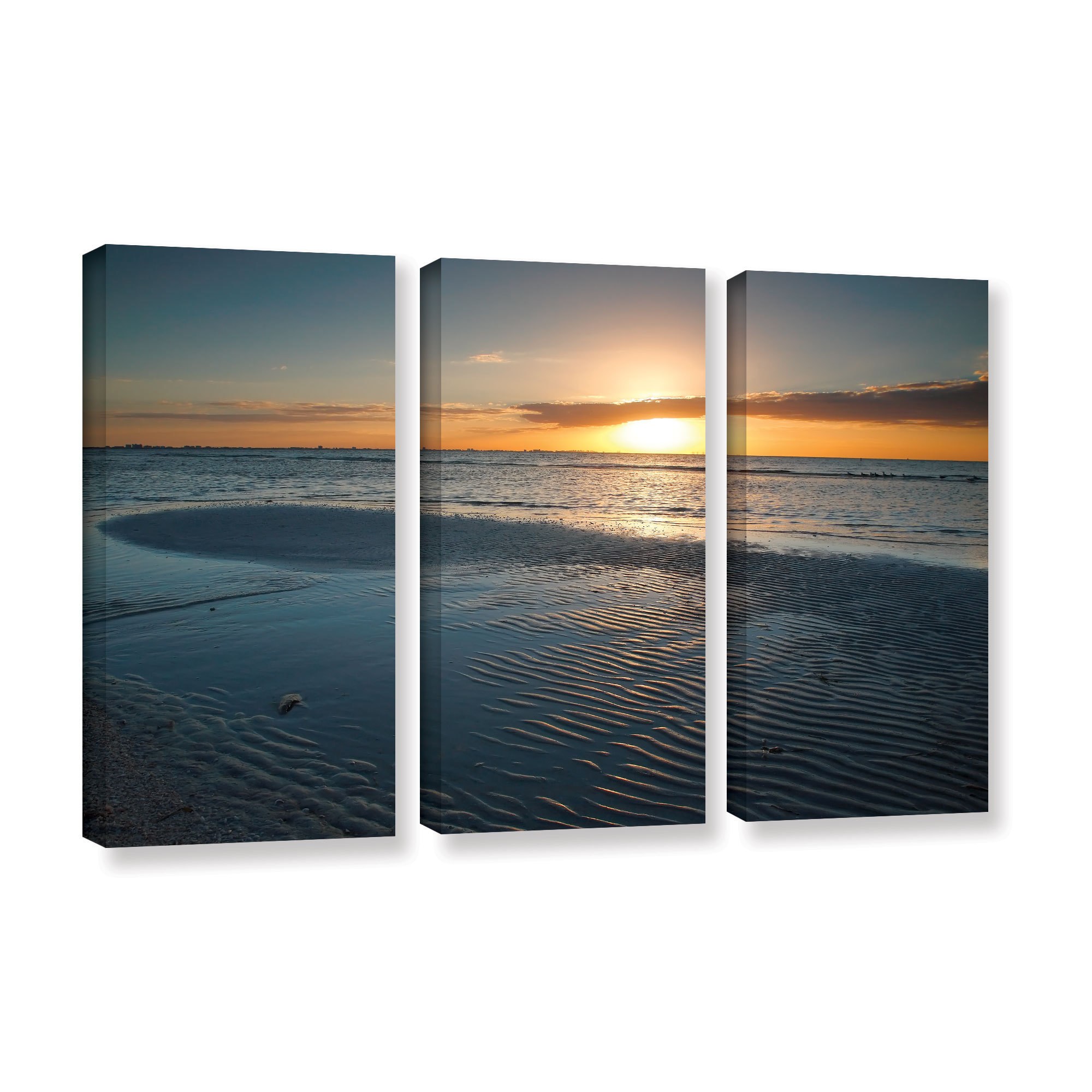 ArtWall Steve Ainsworth "Sanibel Sunrise II" 3-Piece Gallery-wrapped Canvas Set