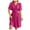 Hot Pink, variant on Womens V Neck Flared Sleeves Dress - Solid Color Waist Fit - Polyester Casual/Party Dress - All Seasons Wear