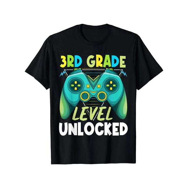 3rd Grade Level Unlocked First Back To School Kids Boys T-Shirt