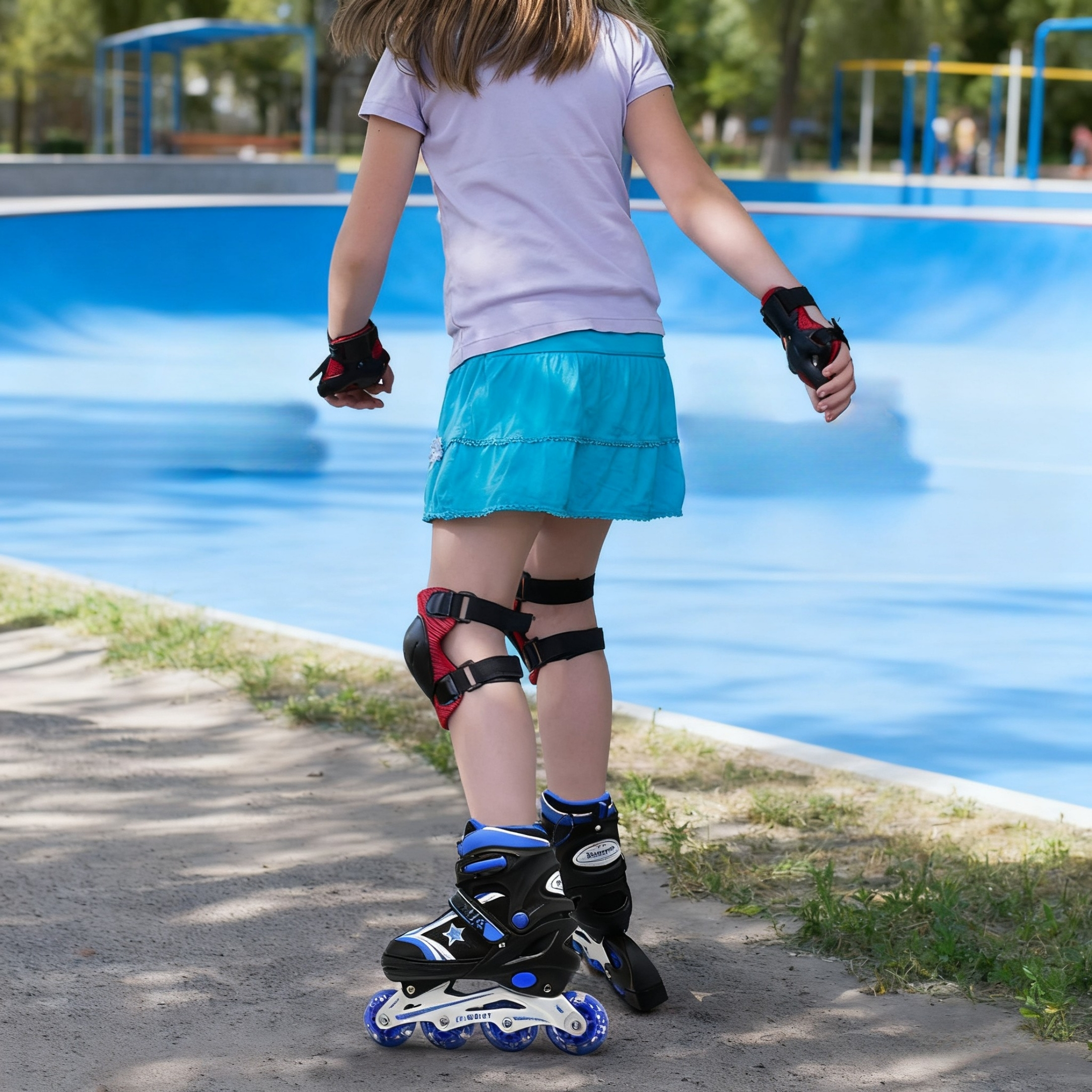 JZY Youth Inline Skates with 8 Glowing Light-Up Wheels,Durable Aluminum Frame for Beginners,For Boys & Girls Ages 5-12,For Indoor and Outdoor Skating