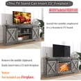 thumbnail image 2 of Chvans Farmhouse Barn Door TV Stand for up to 65" TVs & 23" Electric Fireplace, Entertainment Center Console Table with Adjustable Shevles, 2 of 8