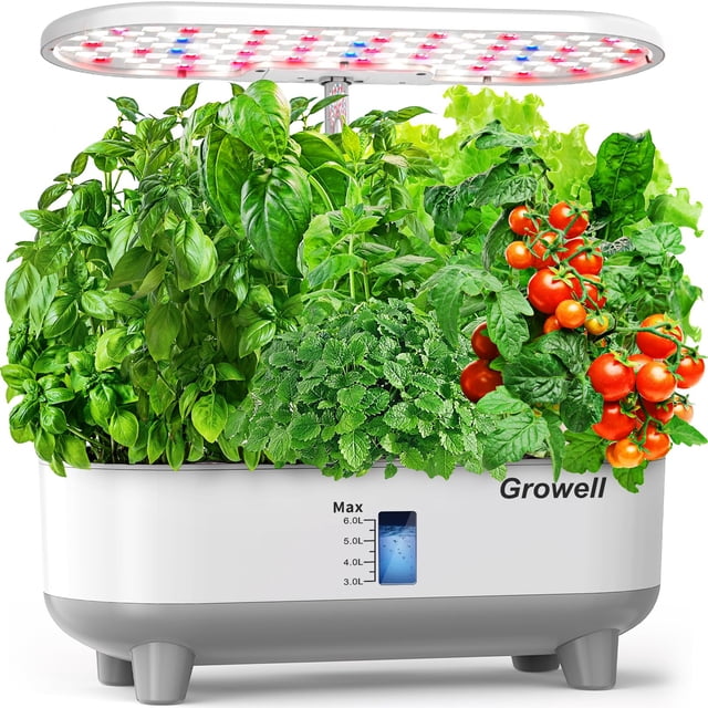 Kit de sistema de cultivo hidropónico Growell, 16 cápsulas con LED de 28 W