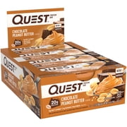 Quest Protein Bar, Chocolate Peanut Butter Flavored, 20g Protein, Gluten Free, 12 Count