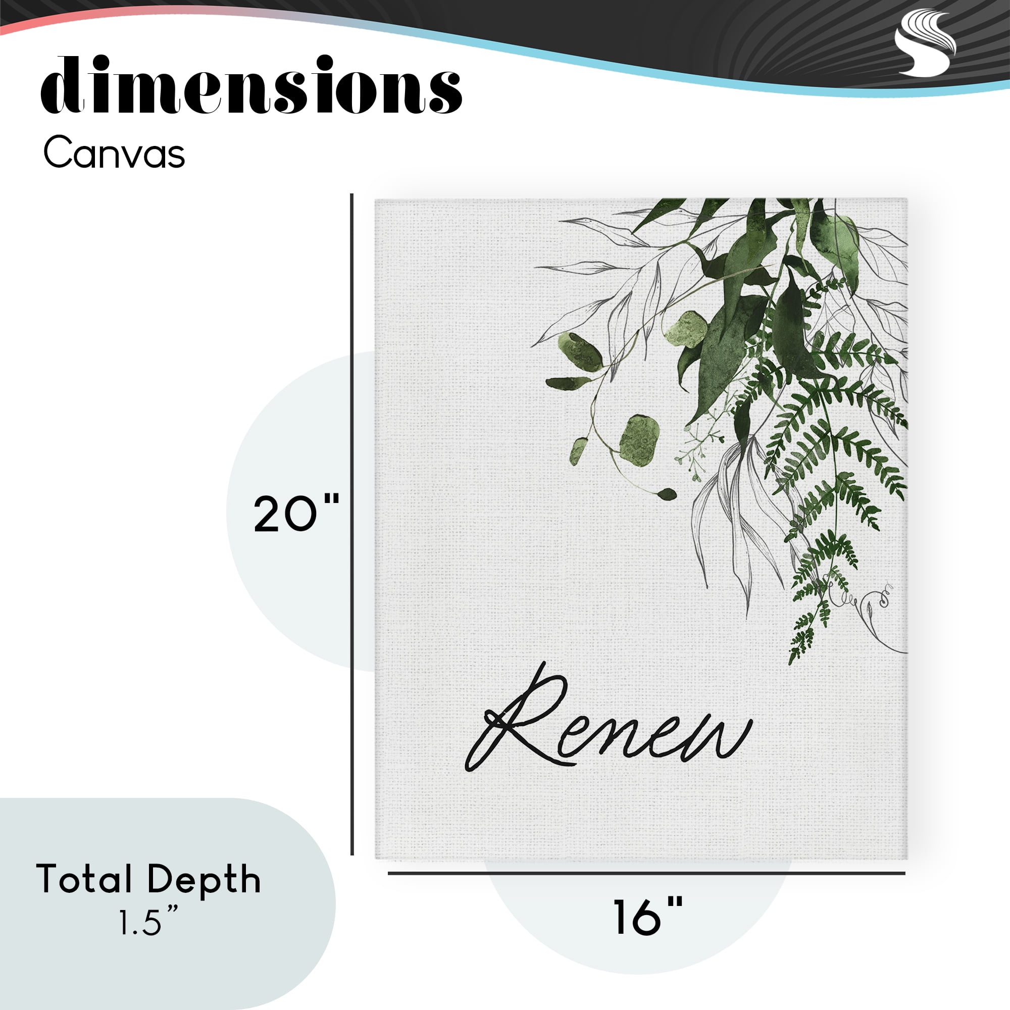 Renew Ferns & Botanicals Canvas Wall Art, design by Lettered and Lined