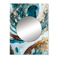 thumbnail image 2 of Designart "Tidal Dream Half-Moon Marble I" Abstract Marble Mirror Wall Decor - Modern Blue Abstract Large Mirror For Wall Art Decor - 32" x 24" Inch, 2 of 5
