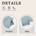 thumbnail image 5 of TEMOFON Linen Pants for Women Capris Summer Cropped Tapered Leg with Pockets Elastic Waistband Chinos Eyelet Ankle Hem Cotton Blue L, 5 of 9