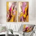 thumbnail image 1 of Designart "Divine Interlude Luscious Abstract Secrets III" Abstract Painting Framed Wall Art Set Of 2 - Modern Pink Framed Canvas Set For Living Room Decor, 1 of 6