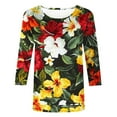 thumbnail image 4 of PuLe Long Sleeve Shirts for Women Womens 3/4 Length Sleeve Tops Casual Three Quarter Sleeve T-Shirts Round Neck Cute Tunic Tops Summer Blouses for Women 2024 ﻿, 4 of 5